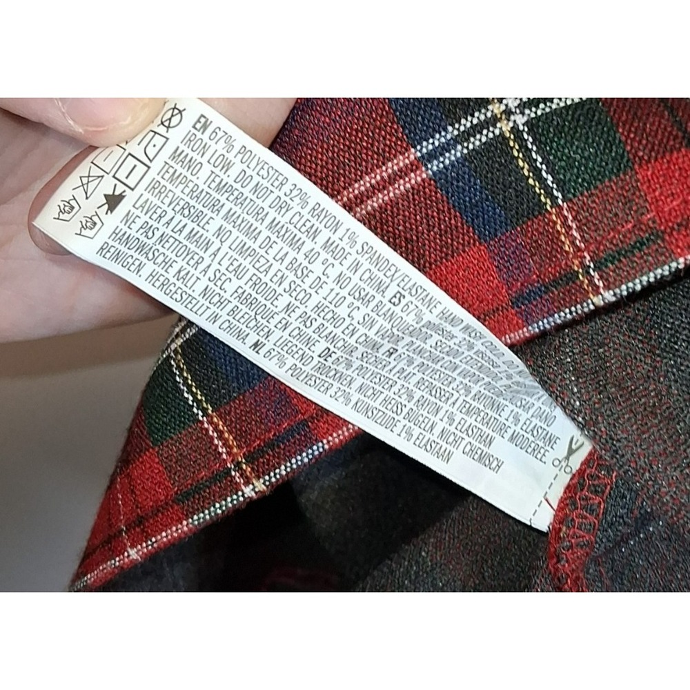 Forever 21 Red Plaid Bib Overall Dress Size S Dark Academia School Girl Preppy - Picture 8 of 14